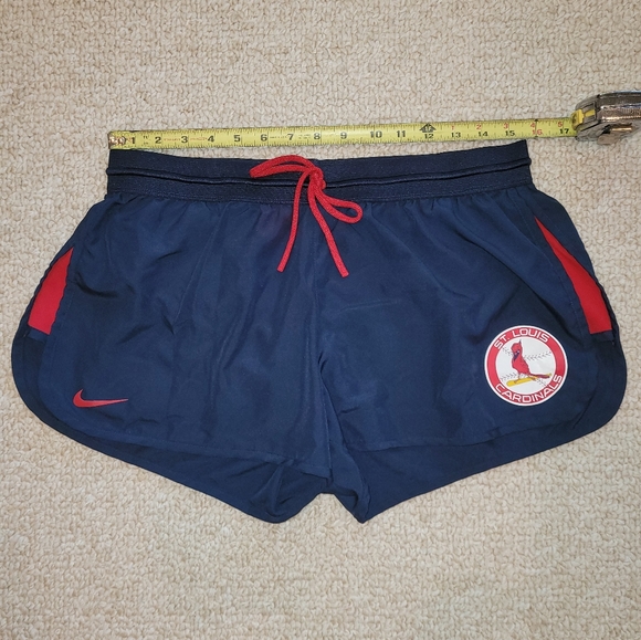 Nike Womens St Louis Cardinals DRI-FIT Cooperstown Navy Blue/Red Size L Shorts. - Picture 2 of 7